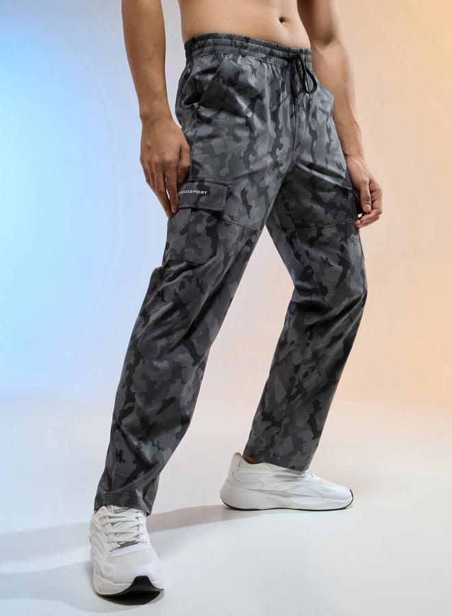 Technosport Men Printed Straight Fit Sports Cargo Trackpants - Image 4